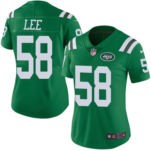 Nike Jets #58 Darron Lee Green Women's Stitched NFL Limited Rush Jersey
